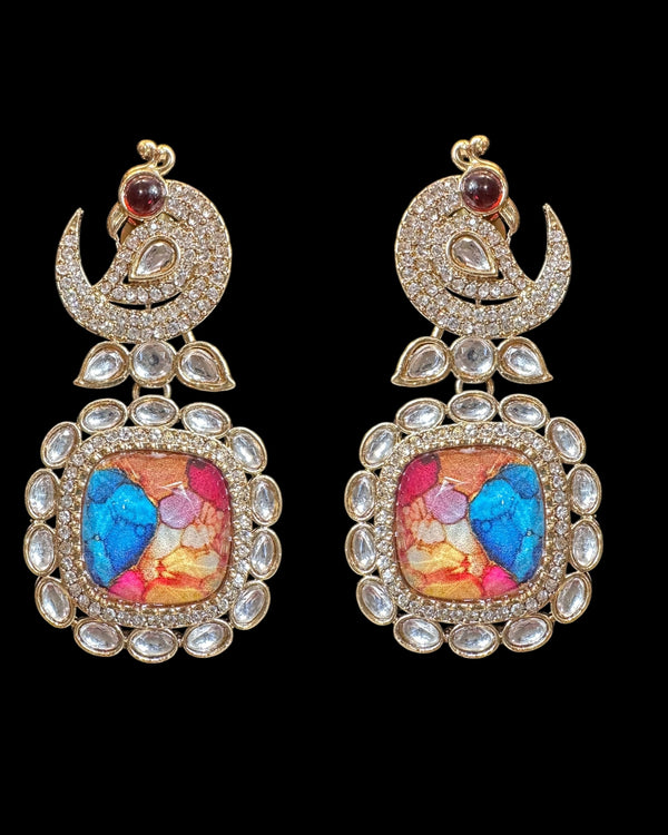 Quartz earrings - multicolor    ( READY TO SHIP )