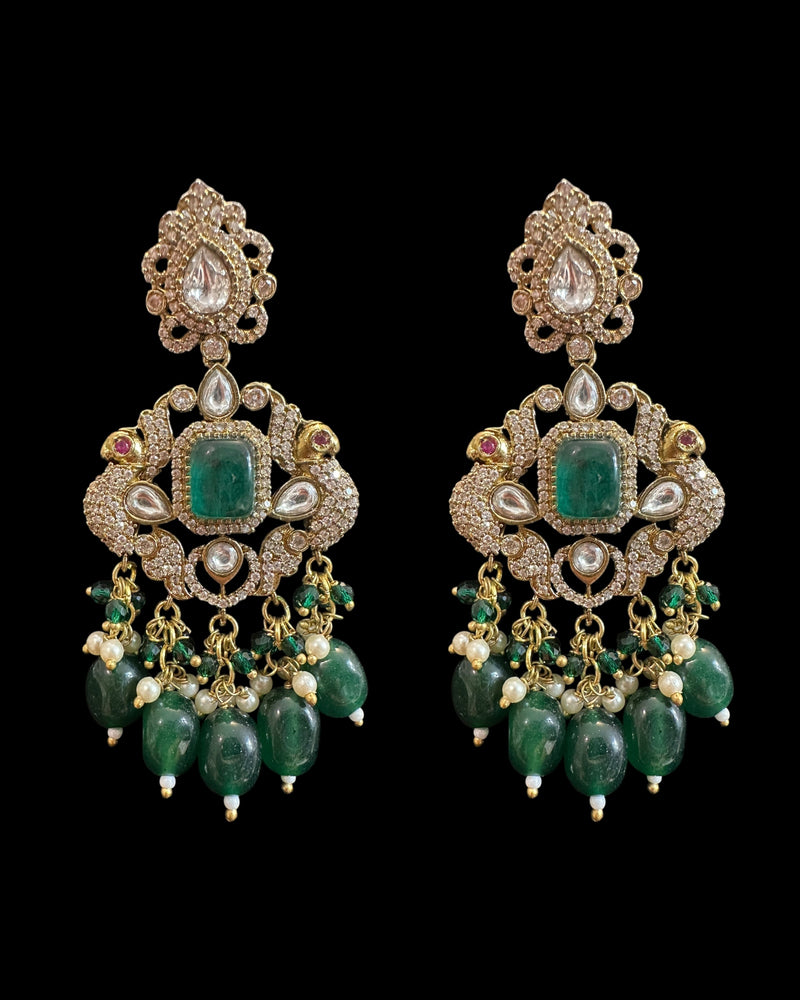 C574 Gold plated Polki / doublet choker with earrings tika ( READY TO SHIP )