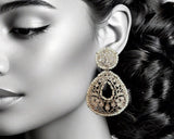 ERS5 silver plated  chandbali earrings ( READY TO SHIP )