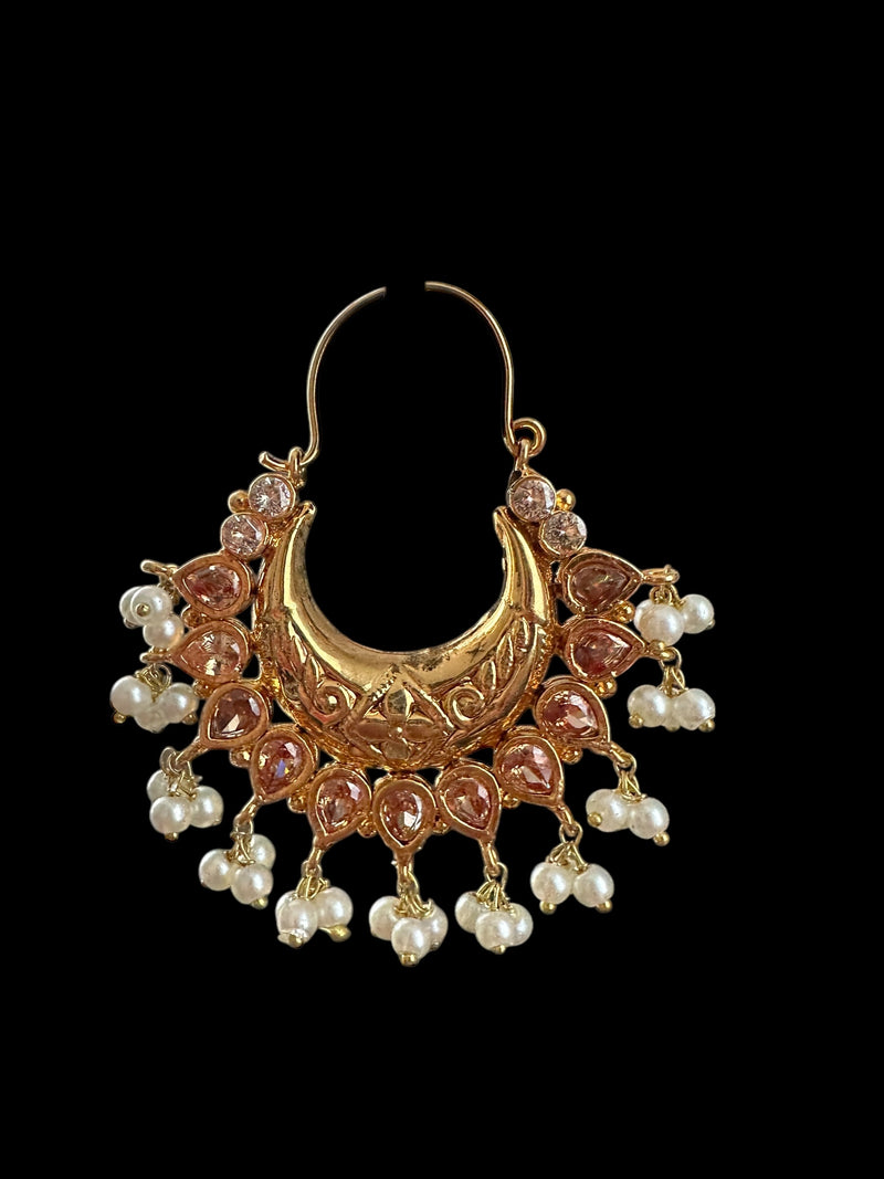 DER739 Chandbali earrings - hoop style ( medium sized ) ( READY TO SHIP )