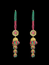 DER524 Yukti multilayer jhumka ( red green ) READY TO SHIP)