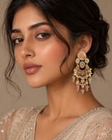 ERS3 Gold-Plated Dangler Earrings with Zircons & Shell Pearls ( READY TO SHIP ) (Copy)