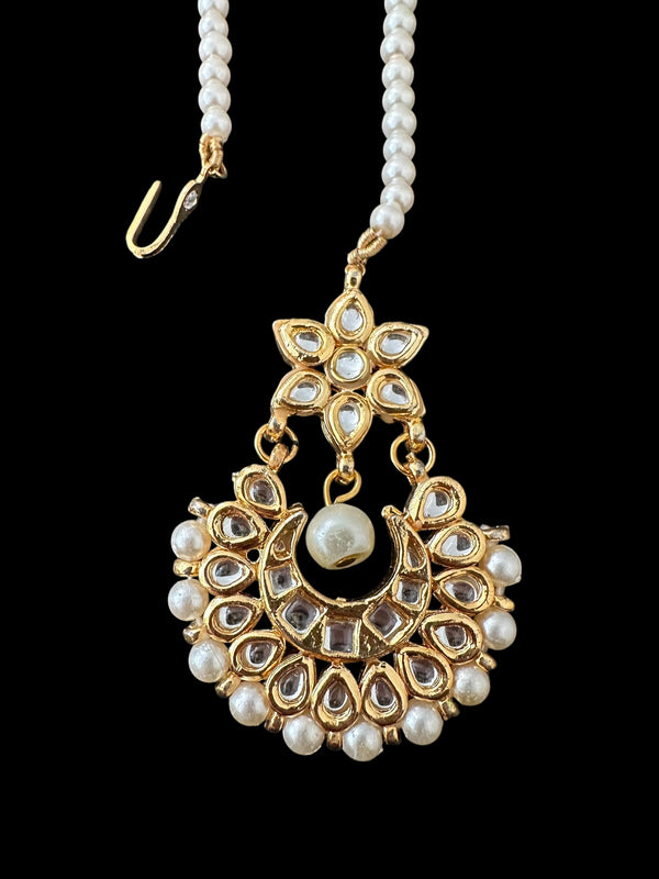 DJTK325  kundan tika -  pearls (READY TO SHIP  )