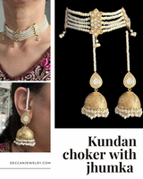 C579 Gold-Plated Kundan Choker with Jhumka Earrings ( READY TO SHIP )