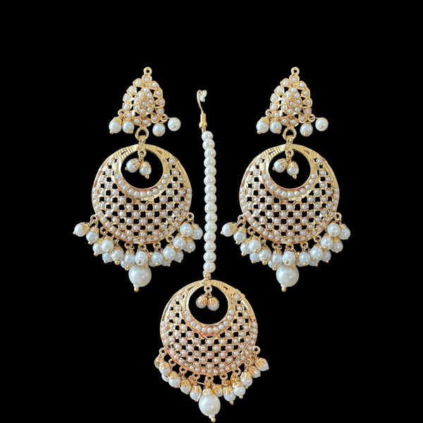 Sitara earring tika ( pearls ) ( READY TO SHIP  )