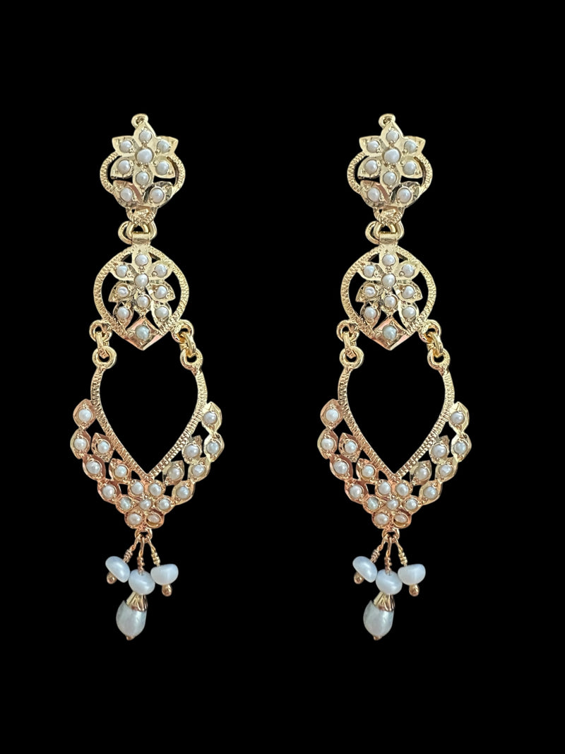 SAMEEN gold plated silver earrings - Pearls ( READY TO SHIP )