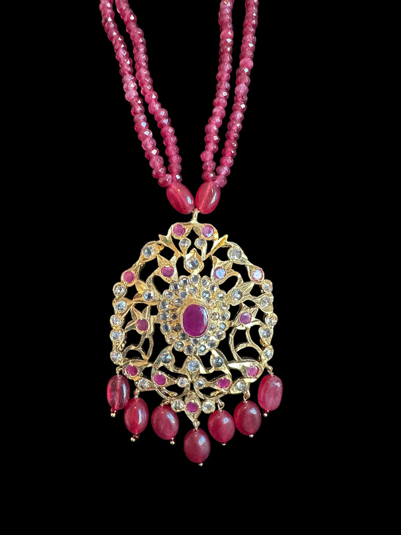 PS519 Hima ruby Pendant set with earrings (READY TO SHIP  )