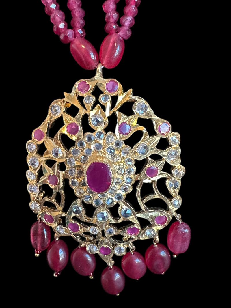 PS519 Hima ruby Pendant set with earrings (READY TO SHIP  )