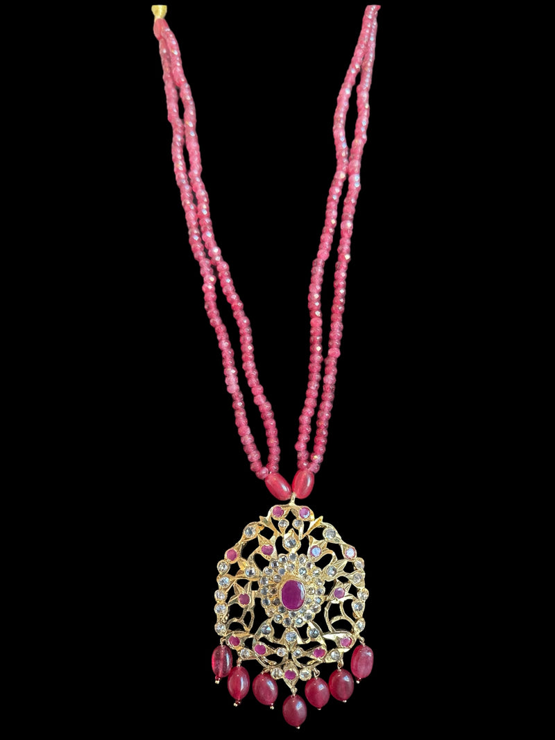 PS519 Hima ruby Pendant set with earrings (READY TO SHIP  )