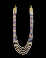 LN506 Gold-Plated Purple CZ Beads & Shell Pearl Mala ( READY TO SHIP)