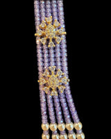 LN506 Gold-Plated Purple CZ Beads & Shell Pearl Mala ( READY TO SHIP)