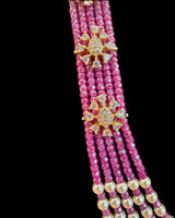 LN507 Gold-Plated Hot Pink CZ Beads & Shell Pearl Mala ( READY TO SHIP )