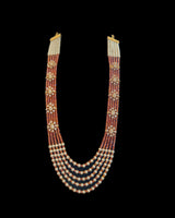 LN508 Gold-Plated Rusty Orange CZ Beads & Shell Pearl Mala ( READY TO SHIP )