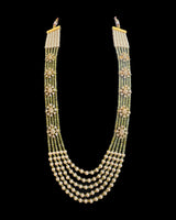 LN509 Gold-Plated Olive Green CZ Beads & Shell Pearl Mala ( READY TO SHIP )