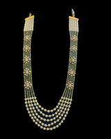 LN509 Gold-Plated Olive Green CZ Beads & Shell Pearl Mala ( READY TO SHIP )