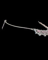 DNS510 Silver-Plated CZ Necklace Set with Pink Stones ( READY TO SHIP )