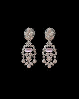 DNS510 Silver-Plated CZ Necklace Set with Pink Stones ( READY TO SHIP )