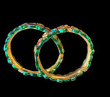 B177 Amelia kundan bangles in navratan ( READY TO SHIP )