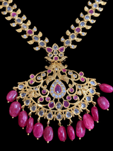 NS152 Palak  Ruby necklace set ( READY TO SHIP )