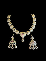 Necklace with earrings in gold plated silver ( READY TO SHIP)