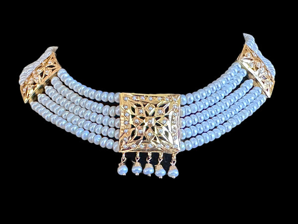 C237 Ariha choker set in fresh water pearls( SHIPS IN 4 WEEKS   )