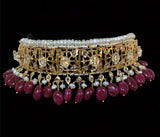 BR111 Insia jadavi lacha set in rubies  ( READY TO SHIP )