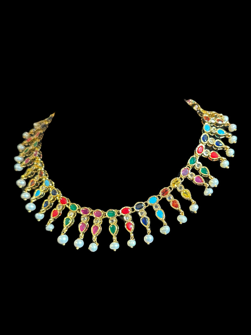 DNS35 gold plated  necklace with earrings ( READY TO SHIP )