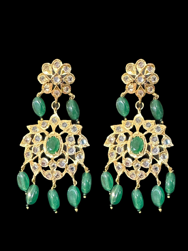 Two-tone three-layer drop filigree hook earrings