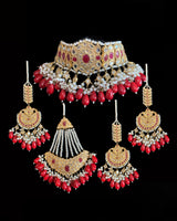 BR25 Radha bridal set ( red ) ( READY TO SHIP)