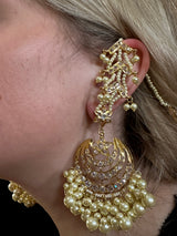 DJET28 Tahura earrings tika in pearls  ( READY TO SHIP )