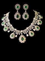 BR95 Cz necklace set - green  ( READY TO SHIP )