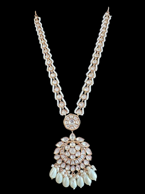 NS514 Savya high quality Polki necklace with earrings ( READY TO SHIP )