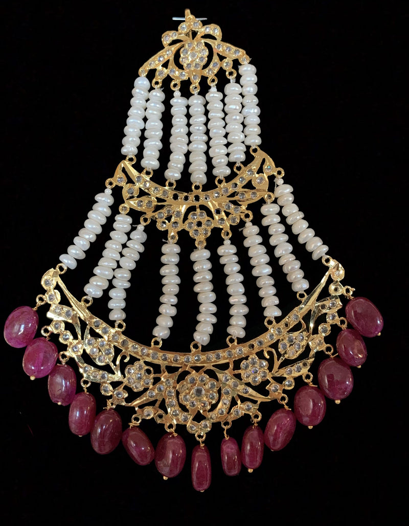 BR111 Insia jadavi lacha set in rubies  ( READY TO SHIP)