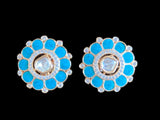 ET557  mother of pearl tops  with turquoise ( READY TO SHIP)