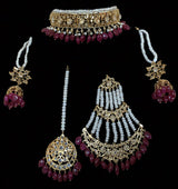 BR111 Insia jadavi lacha set in rubies  ( READY TO SHIP)