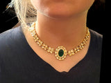 C250  gold plated Polki choker ( READY TO SHIP )