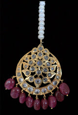 BR111 Insia jadavi lacha set in rubies  ( READY TO SHIP )