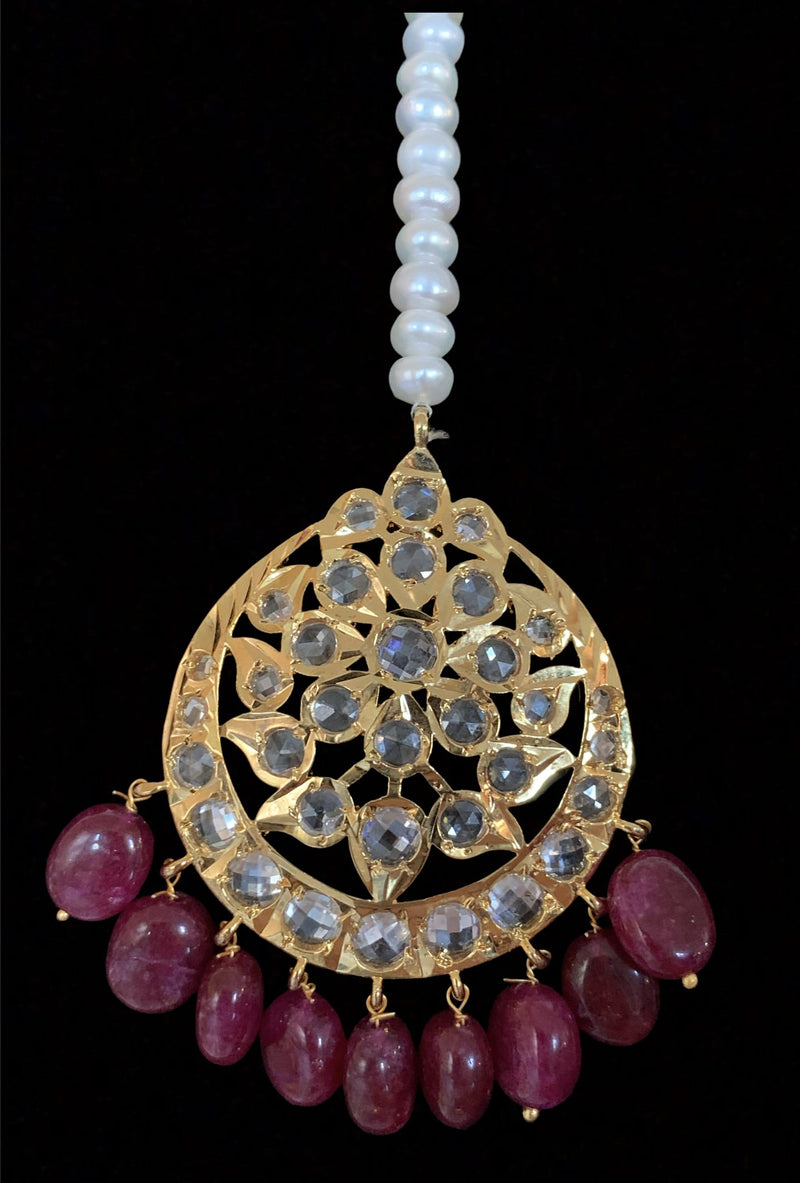 BR111 Insia jadavi lacha set in rubies  ( READY TO SHIP)