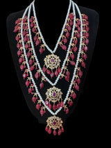 SAT79 Farmana three layer Hyderabadi Jadau necklace with earrings ( READY TO SHIP )