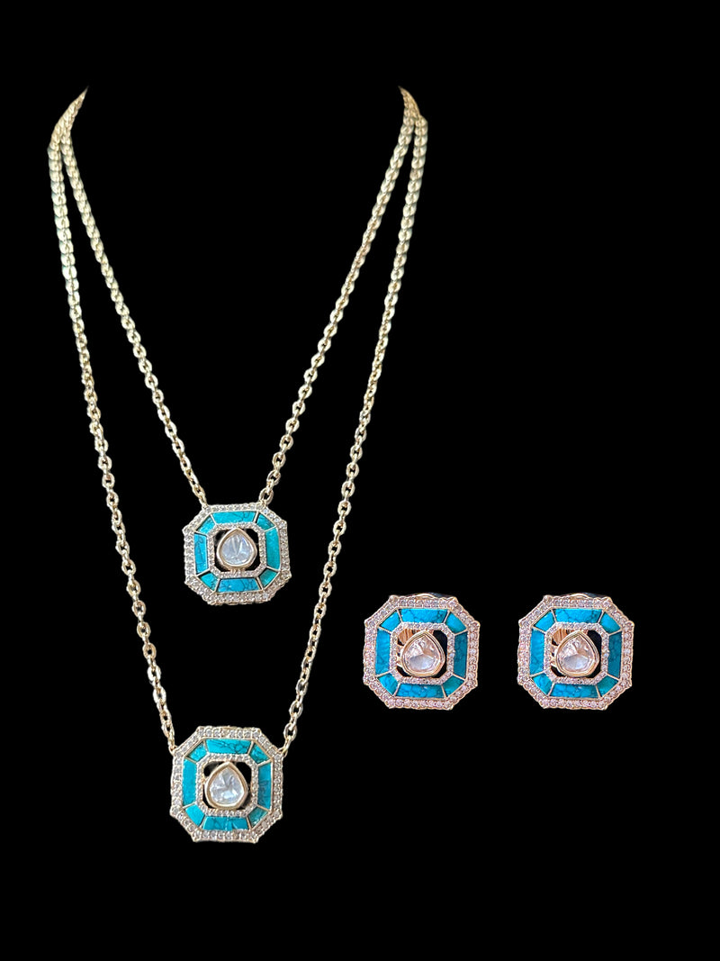 PS530 Eliza rose gold plated necklace and earrings ( READY TO SHIP )