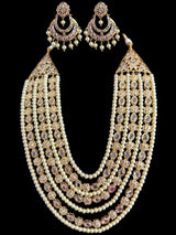 SAT75 BHANU gold plated Mala with Chandbali earrings ( SHIPS IN 4 WEEKS )