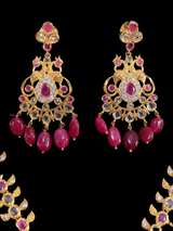 NS152 Palak  Ruby necklace set ( READY TO SHIP )