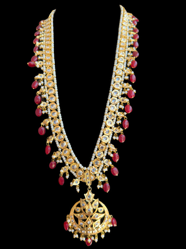 DLN8 Long barfi necklace with earrings ( READY TO SHIP )