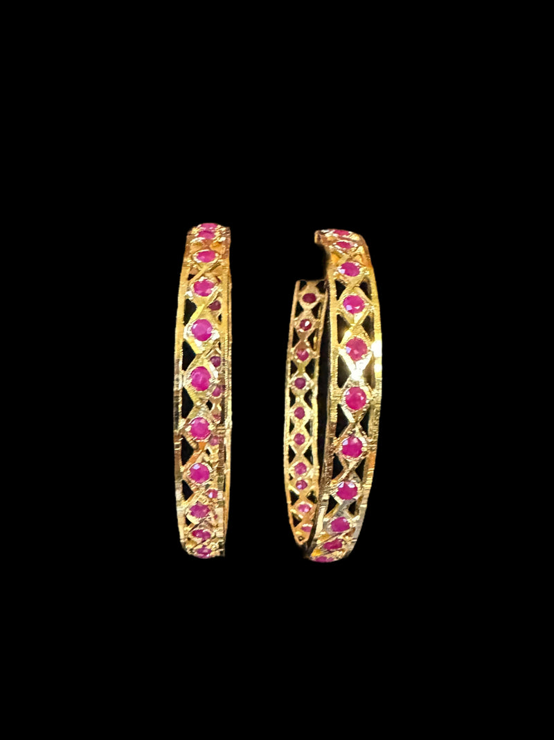 B144 INDU ruby bangles -1 pair ( READY TO SHIP )