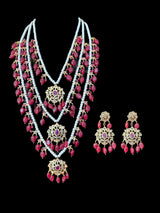 SAT79 Farmana three layer Hyderabadi Jadau necklace with earrings ( READY TO SHIP )