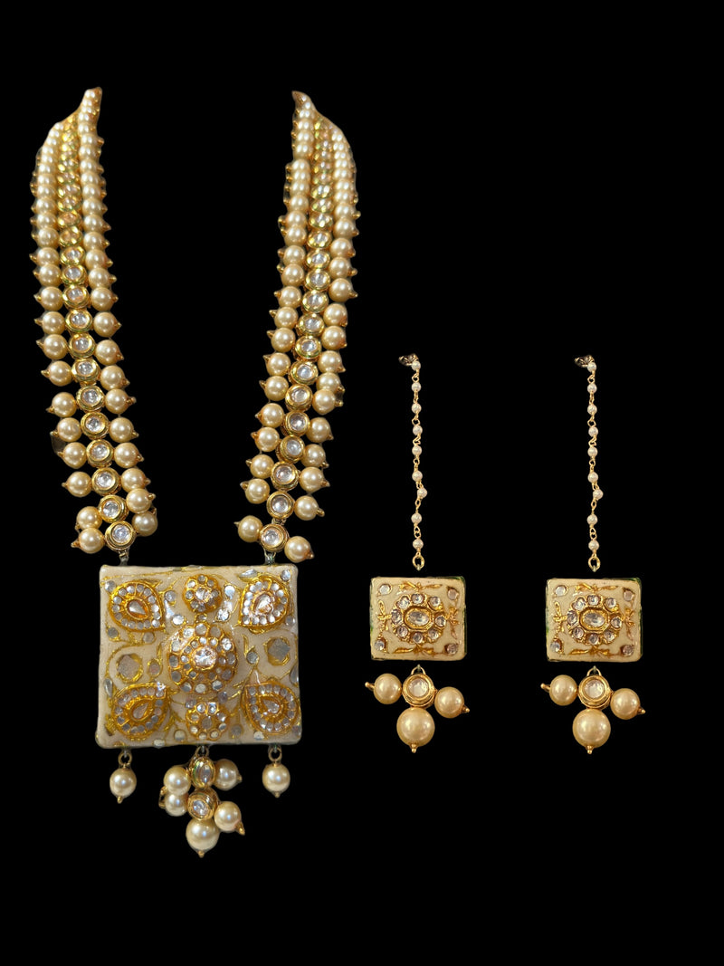 DLN28 kundan meenakari long necklace set ( READY TO SHIP)