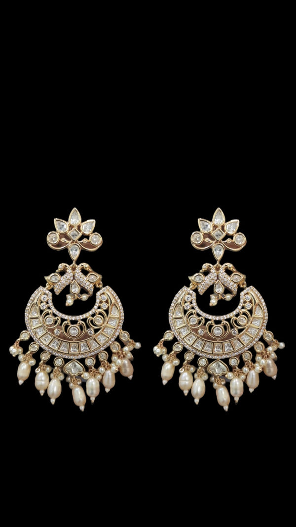 DER425 high quality Polki earrings , chandbali ( READY TO SHIP)