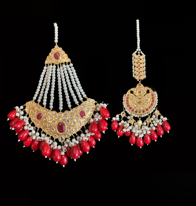 BR25 Radha bridal set ( red ) ( READY TO SHIP)