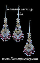 Romana earrings tika in rubies   ( READY TO SHIP )