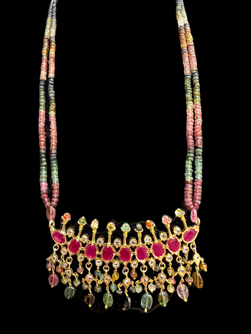 PS242 Tirmani in tourmaline  beads( READY TO SHIP  )